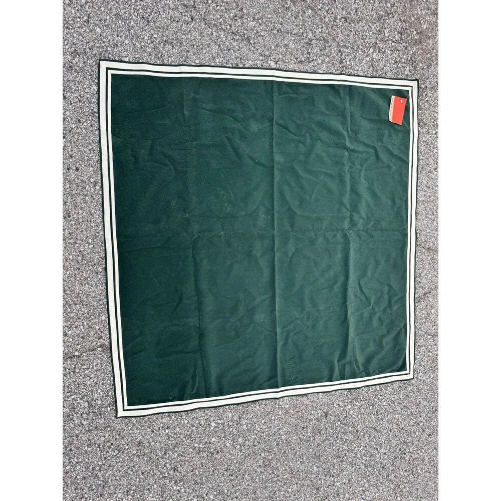 VTG Green Cotton - Suede Square Tablecloth 43.5” By buffington & Associates inc